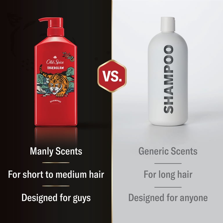 Old Spice Tiger Claw Shampoo for Men, Healthier, Fuller, More