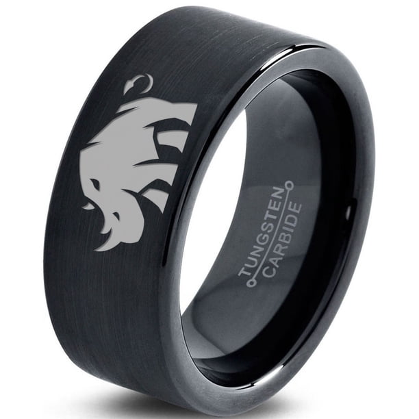 Zealot Jewelry Tungsten Bulky Rhino Rhinoceros Band Ring 9mm Men