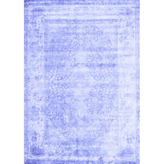 Ahgly Company Indoor Rectangle Persian Blue Traditional Area Rugs, 5' x 7'