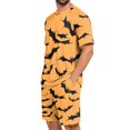thumbnail image 4 of Pajamas for Men Halloween Funny Bats Print Mens Pajama Shorts Set Lightweight Summer Sleepwear 2 Piece, 4 of 7