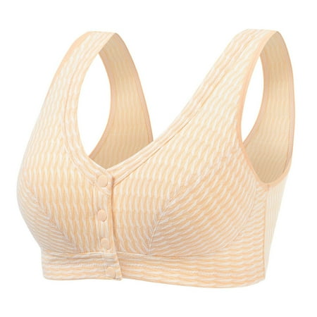 New Low Price: Everyday Bras  Sujetadores Sin Aros para Mujer  Woman Oversized Strapless Bra With Cotton Design Style Front Buckle Underwear SOPATENOR Yellow 85B
