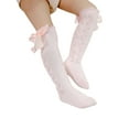 thumbnail image 3 of Arvbitana Baby Girls Knee High Socks, Cable Knit Cotton Socks with Bow, 3 of 7