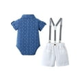 thumbnail image 2 of CARETOO Baby Boy Clothes Suits Infant Gentleman Outfits Suspender Pants Wedding Set 3-6 Months 3pcs, 2 of 15
