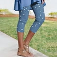 thumbnail image 2 of Leggings for Women Plus Size,Women's Faux Denim Capri Leggings High Waisted Yoga Pants Pull On Stretch Print Capris Casual Comfy Tights Skinny Jeggings, 2 of 7