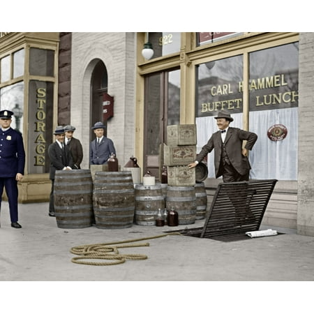 Liquor Raid 1923 Nprohibition Officers With Beer And Wine Recovered During A Raid Of Carl HammelS Restaurant In Washington DC Photograph 25 April 1923 Poster Print by Granger