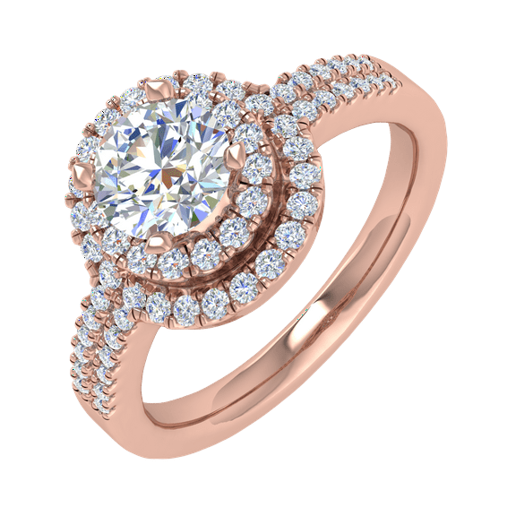 1 Carat Prong Set Diamond Engagement Ring Band in 14K Rose Gold (Ring Size 10.25)
