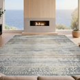 thumbnail image 2 of Design&I 5'x7' Washable Area Rug Sleek Flatweave Pet Friendly & Non-Slip Beige Grey Vintage Striped Alternating Bands Distressed Taupe for Small Living Room, Bedroom, 2 of 7