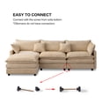 thumbnail image 6 of LUCKHAO 105" Modular L-Shaped Sectional Sofa, 3 Seater with Ottoman, Chenille Fabric Cloud Couch with Solid Wood Frame, 6 of 6
