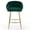 Green, variant on 26" Counter Height Bar Stool, Velvet Upholstered with Hand-Wave Back, Golden Chrome Base & Footrest, Modern Kitchen Island Stool, Orange