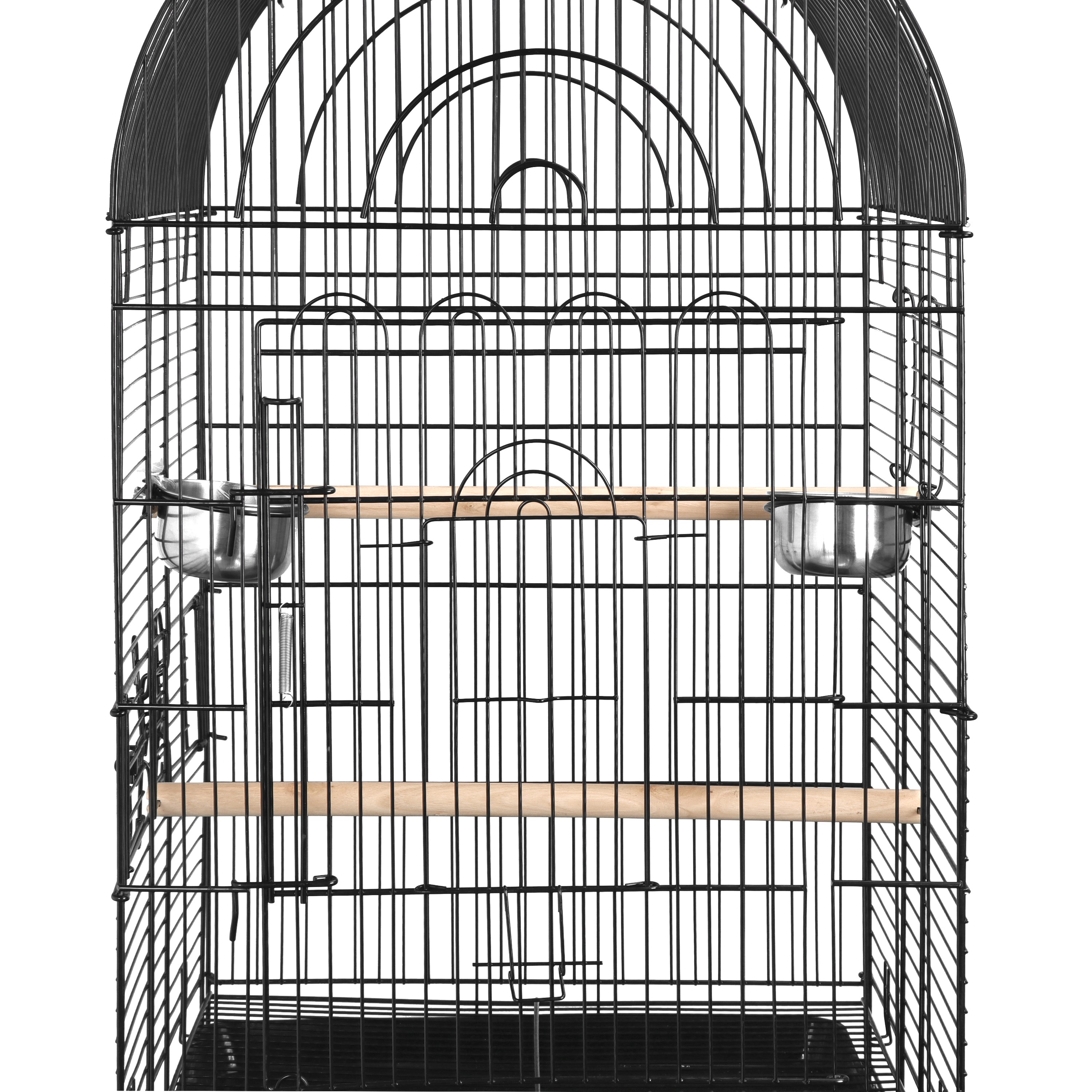 ZENSTYLE 63.9" Rolling Bird Cage Detachable Stand Metal Frame Medium Brid House, Black