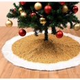 thumbnail image 2 of Falda dorada para árbol de Navidad de 36 pulgadas, tela de lentejuelas de felpa, falda para árbol de Navidad, delantal decorado con medias para árbol de Navidad, falda para árbol de Navidad, 2 of 3