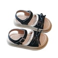 thumbnail image 2 of Kureaily Girls' Sandals 2025 Spring/Summer Mid To Large Children's Bow Comfortable Flat Shoes For Women Versatile Breathable/ Size 28,4.5-5 Years(Black), 2 of 5