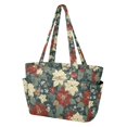 thumbnail image 2 of FORMRS Tote Bag for Women Quilted Large Capacity Travel Work Carry On Shoulder Handbag, Christmas Blooms, 2 of 7