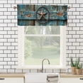 thumbnail image 3 of Rusitc Wooden Texas Star Curtain Valances Western Country Farmhouse Privacy Window Valances for Living Room Kitchen 54 by 18 in, 1 Panel, 3 of 6