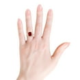 thumbnail image 4 of ANGARA Lab Grown 4 Ct Emerald-Cut Ruby Engagement Ring with Lab Diamond Halo for Women in 14K Rose Gold (Size-10x8mm) | July Birthstone, Anniversary, Jewelry Gift for Women | Lab-Grown Ruby Ring, 4 of 8