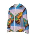 thumbnail image 2 of Gaeub Oil Painting Beautiful Butterfly Men's and Women's UPF 50+ Long-Sleeved Sun Protection Clothing, Fishing Shirt Long Sleeve Zip - Large, 2 of 9