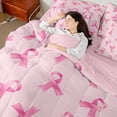 thumbnail image 4 of Castle Fairy Boys Girls Breast Cancer Bedding Comforter Set,Kawaii Ribbon Full Bedding Set, 4 of 8