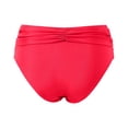 thumbnail image 5 of Women's High Waisted Bikini Bottom Tummy Control Ruched Bathing Suit Swim Bottom Red L, 5 of 5