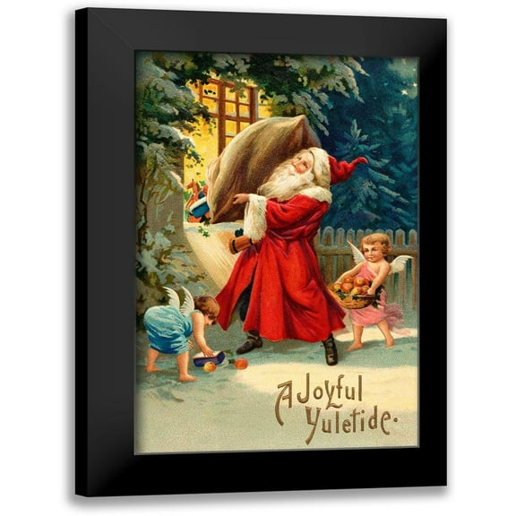 Vintage Apple Collection 10x14 Black Modern Framed Museum Art Print Titled - Vintage Xmas 5