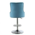 thumbnail image 6 of Alexent  4PCS Swivel Bar Stools, High Back, Button Tufted, Silver Footrest and Nailhead Trim Swivel Bar Chairs for Kitchen, Bar Velvet Upholstered Bar Stools,Light Blue, 6 of 17