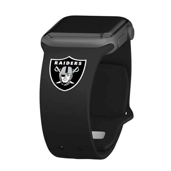 Black Las Vegas Raiders Logo Silicone Apple Watch Band