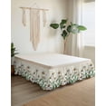 thumbnail image 2 of Spring Floral Wrap Around Bed Skirts for California King Bed 18" Drop,Bed Skirt with Adjustable Elastic Belt Dust Ruffle Bed Valance for Bedroom Vintage Summer Botanical White Daisy Bed Frame Cover, 2 of 7