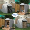 thumbnail image 2 of Homall Outdoor 3 x 6 x 5 ft Canopy Storage Shelter Portable Shed Outdoor Heavy Duty Carport with Roll-up Zipper Door, Waterproof and UV Resistant Outdoor Storage Shed for Bike, Garden Tools, Silver, 2 of 7