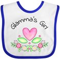 thumbnail image 3 of Inktastic Glamma's Girl- Heart Flowers Girls Baby Bib, 3 of 4
