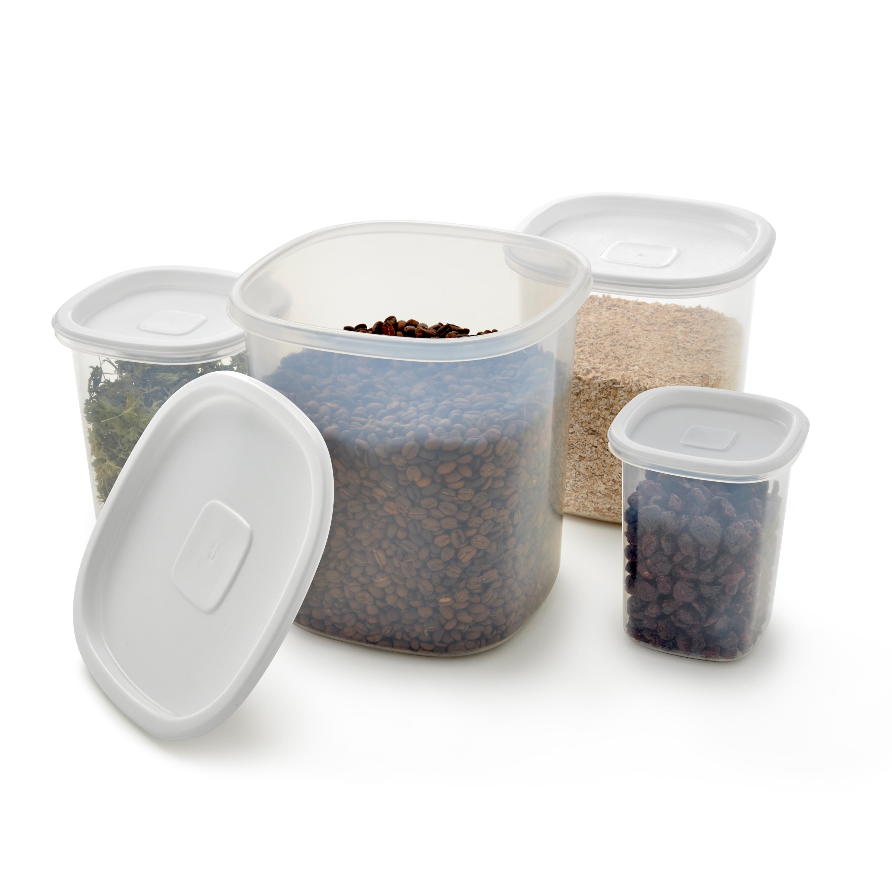 Mainstays 4-Piece 24.9-Cup Canister Set, Clear Food Storage Containers 