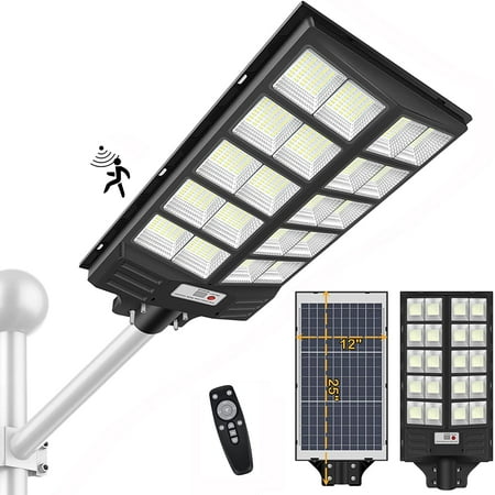 

1000W Solar Street Light80000LM Waterproof Solar Security Flood Lights Outdoor Motion SensorDusk to Dawn Solar LED Lights Lamp with Remote Control & Arm Bracket for Garden YardPathParking Lot