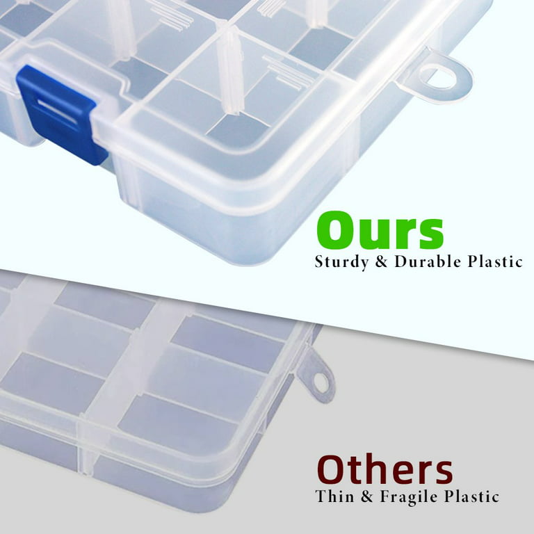 DUONER Plastic Bead Storage Organizer Box Divided Grids 34