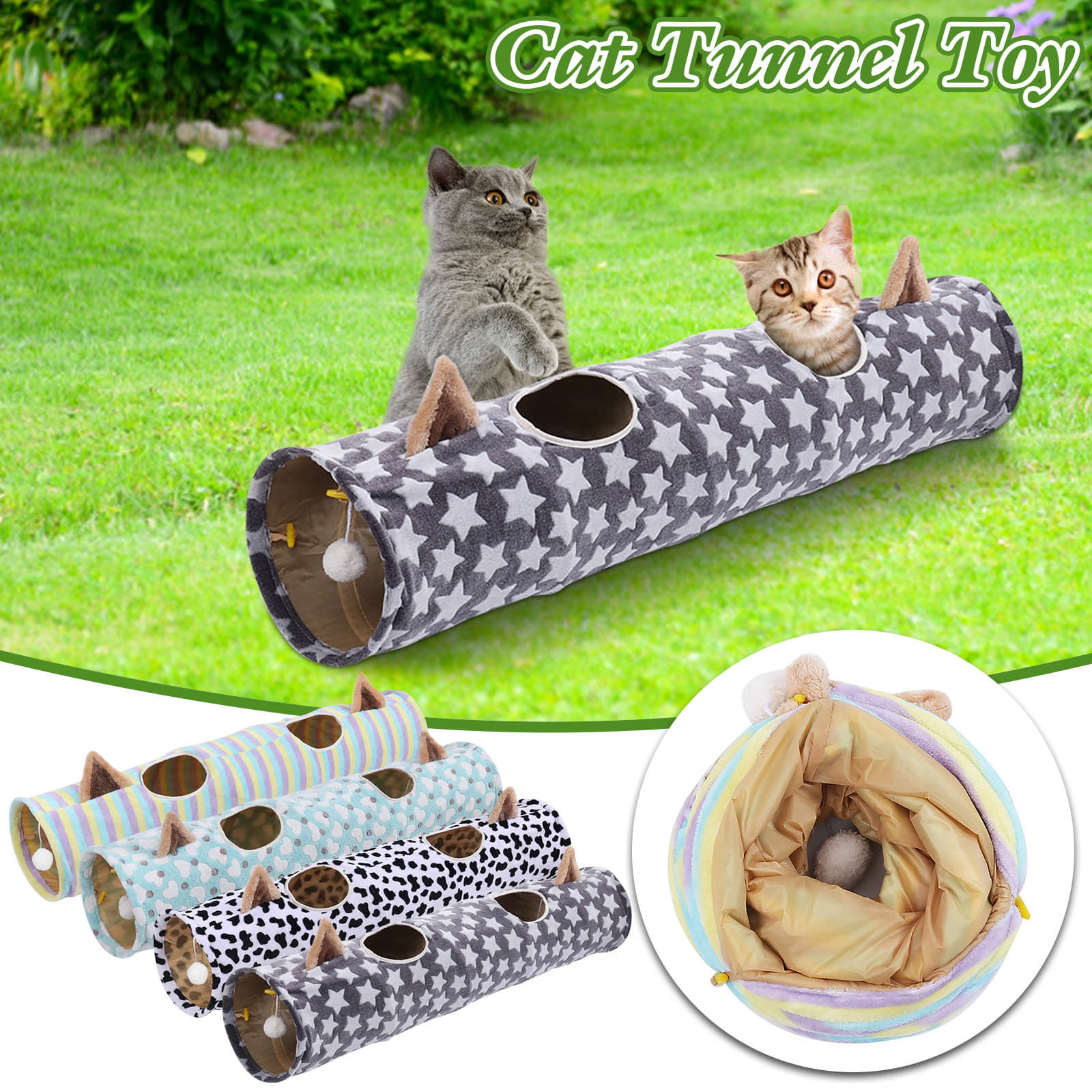 Foldable Cat Tunnel Outdoor Tunnel Cave Kitten Puppy Exercise Play toys 
