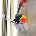 thumbnail image 6 of Olibuy Kitchen Sink Caddy Sponge Holder Silicone Plastic Soap Holder Hanging Ajustable Strap Faucet Caddy with Drain Holes for Drying(Beige), 6 of 7