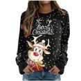 thumbnail image 2 of Pntutb - Camiseta holgada con estampado de moda para mujer, blusa de manga larga, cuello redondo, tops informales, sudadera Pntutb Pntutb-6130, 2 of 5