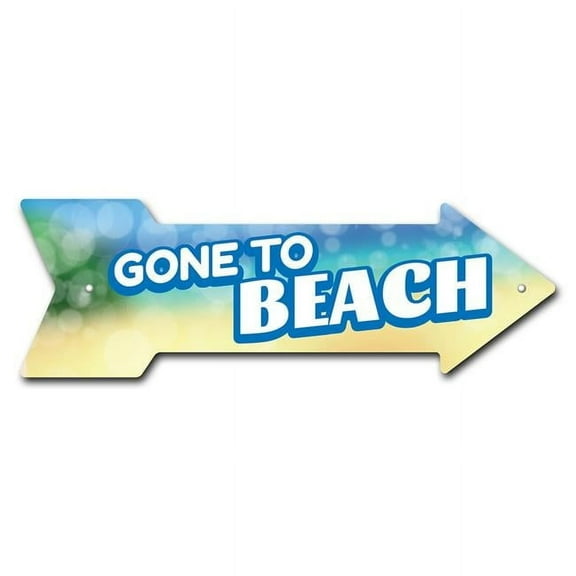 SignMission P-ARROW-999840 6 x 18 in. Wide Gone To Beach Arrow Sign
