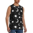 thumbnail image 2 of Kdxio Crescent and Stars for Men's Muscle T-shirt,Sleeveless for Workout Running Athletic Gym Lounge Casual, 2 of 7