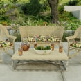 thumbnail image 3 of Jordan Manufacturing 44" x 18" Gaya Pizzazz Multicolor Floral Rectangular Tufted Contoured Outdoor Wicker Settee Bench Cushion, 3 of 13