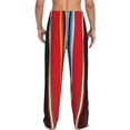 thumbnail image 3 of Uemuo Mexican Serape Blanket Stripes Pattern Men's Wide Leg Palazzo Lounge Pants with Pockets Light Weight Loose Comfy Casual Pajama Pants-Small, 3 of 9