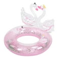thumbnail image 1 of Flotador inflable para piscina con forma de cisne doble para niñas, tamaño 70, color rosa brillante, para niños, 1 of 8