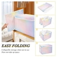 thumbnail image 2 of Yayeee Collapsible Cube Storage Bin with Lid Fabric Closet Decorative Basket with Handles, Pink Wavy Striped, 2 of 7
