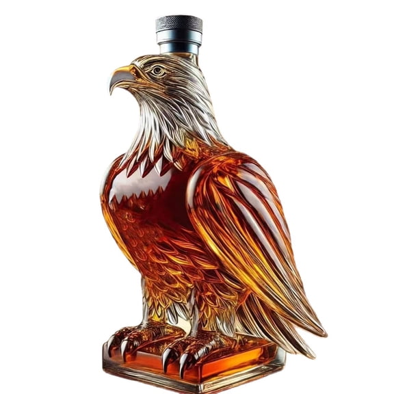ACDANC New Whiskey Eagle Glass Decanter， Men'S Fun Whiskey Bottle, Home Bar Decoration Gift Whiskey Decanter Set.