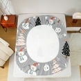 thumbnail image 5 of Manfei Cartoon Xmas Tree Bed Sheets,Cute Christmas Snowman King Sheets,Gray White Orange Sheet Set For Kids,Breathable Home Decor,4pcs, 5 of 7
