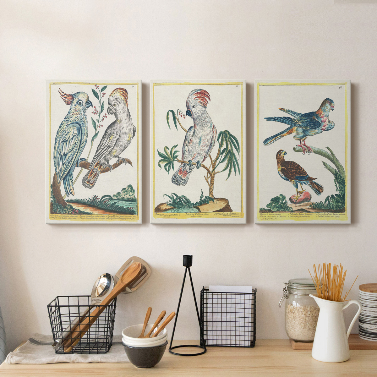 Pastel Birds I Premium Gallery Wrapped Canvas - Ready to Hang - 12 x 18 Each