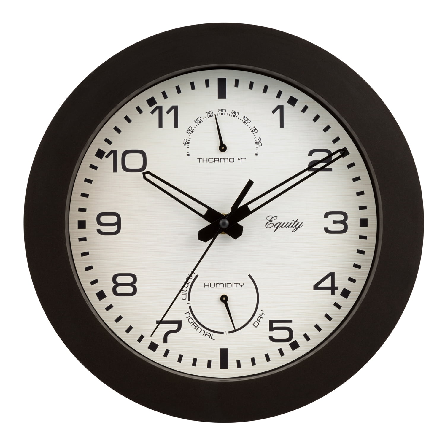 Equity 10-Inch Indoor/Outdoor Waylon Quartz Wall Clock, 10, Brown. 29005