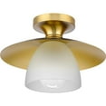 thumbnail image 2 of Progress Lighting Trimble 1-Light Semi-Flush Mount, Brushed Bronze, Etched Glass Shade, 2 of 8