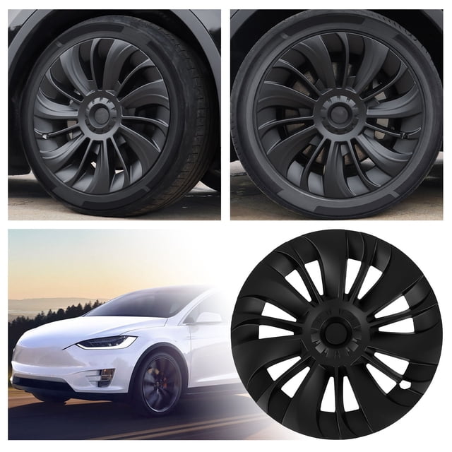 KIMISS Wheel Covers, 4pcs 19 Inch For Model Y 2020 To 2023 Hubcap Asymmetrical Design Wheel Hub