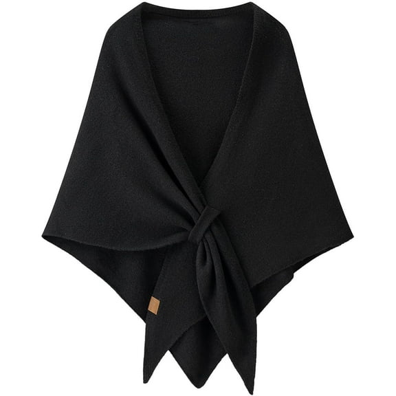 Gettoreach Women's Solid Color Scarf Shawl, Comfortable Knitted Fleece Shawl Wraps