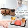 thumbnail image 3 of Phone Case for Samsung Galaxy A42 5G Wallet Cover with Tempered Glass Screen Protector and Lanyard Wrist Strap Slim Stand Card Holder Slot Leather Cell A 42 G5 42A S42 4G 2021 Women Men Brown, 3 of 14