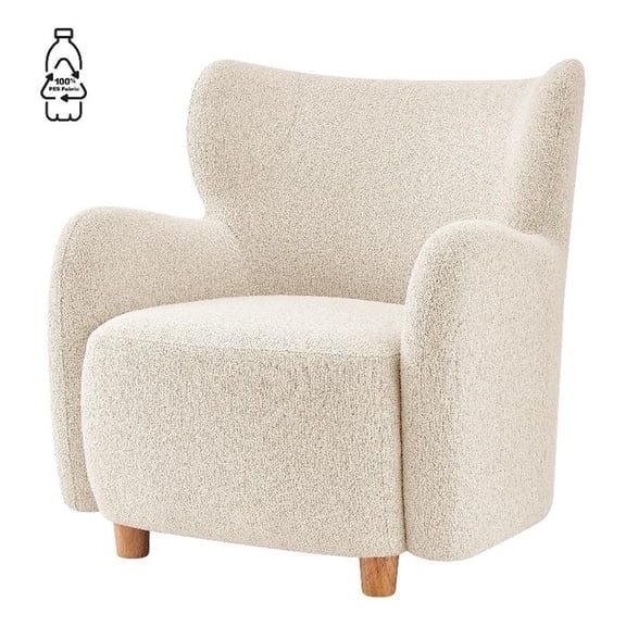 NPD Furniture Tiffani Fabric Accent Arm Chair in Palladian Beige