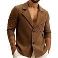 thumbnail image 4 of ZVNAΖH Men's Corduroy Blazer Jacket, Two-Button Notch Lapel Casual Sport Coat with Buttoned Chest Pocket, Long Sleeve Relaxed Outerwear, S-3XL, 4 of 9